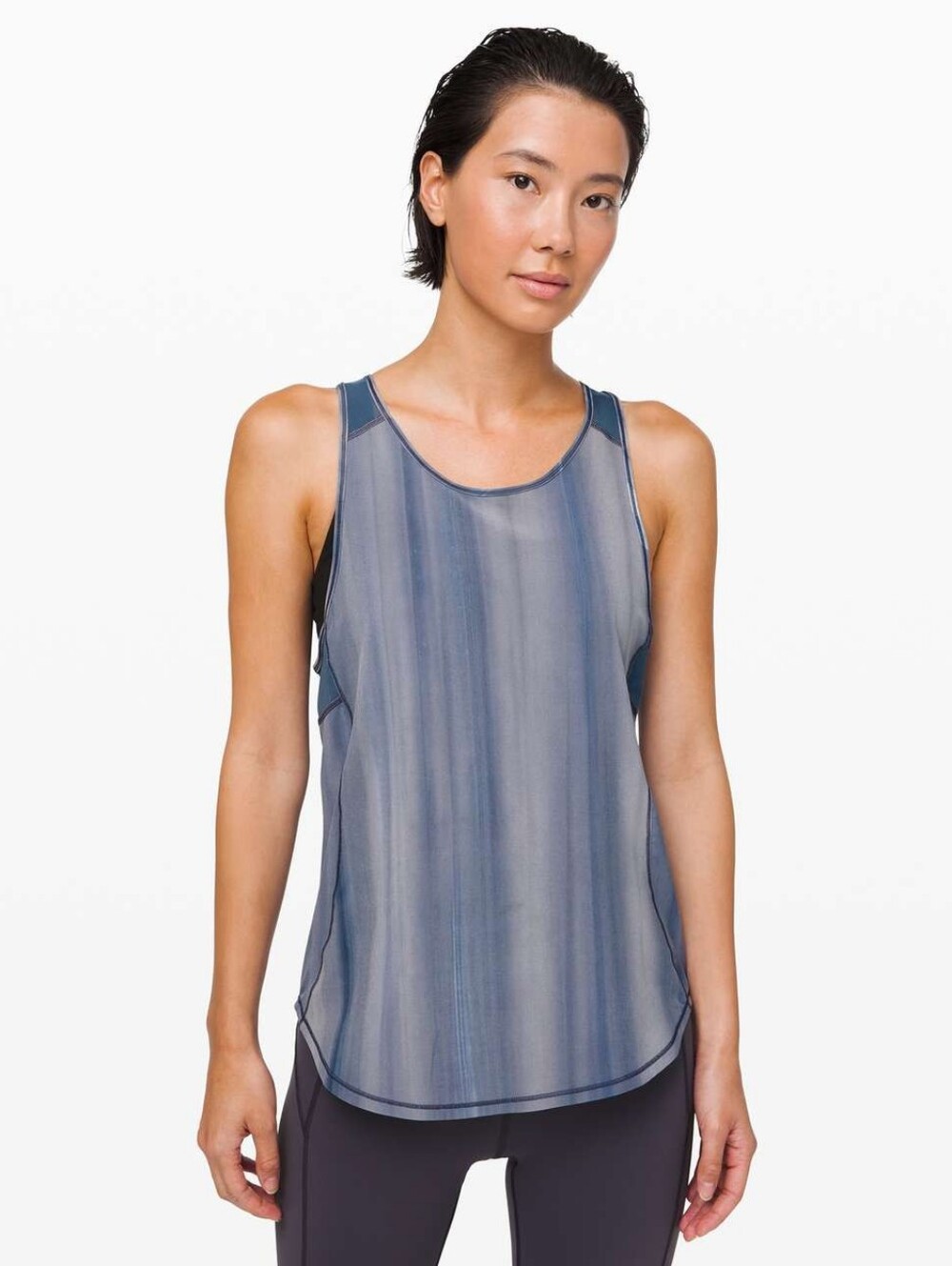 Lululemon Sculpt Tank Brushed Spray Dye White Code Blue
